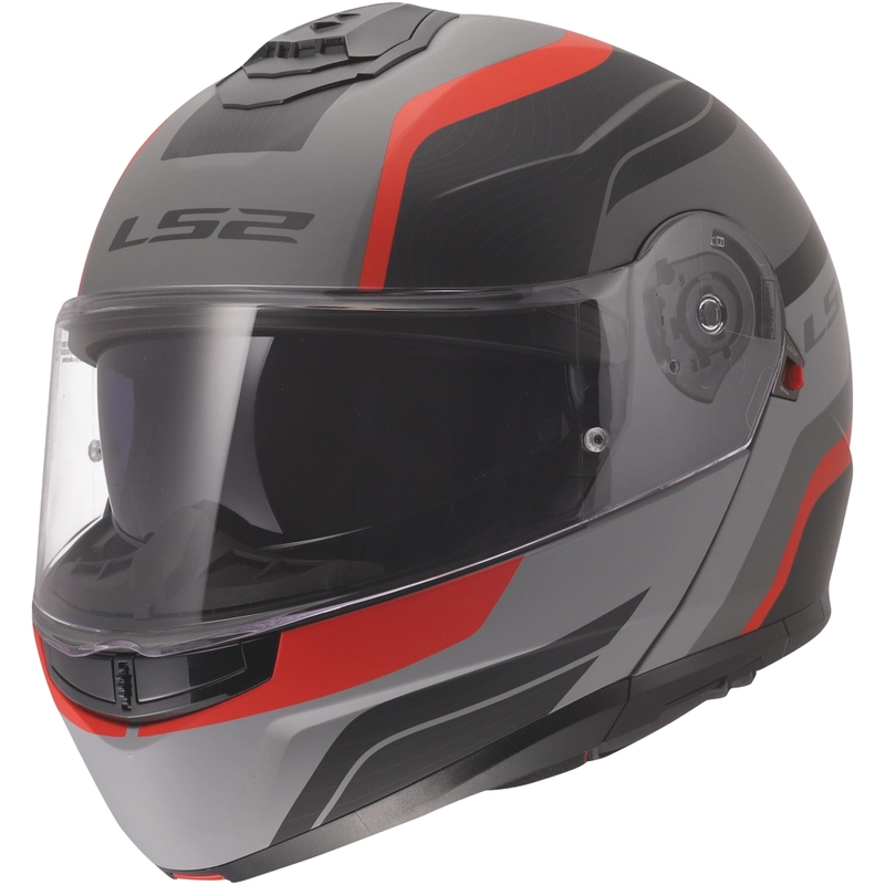Kaciga na preklop LS2 FF908 Strobe II Monza mat crno-sivo-crvena