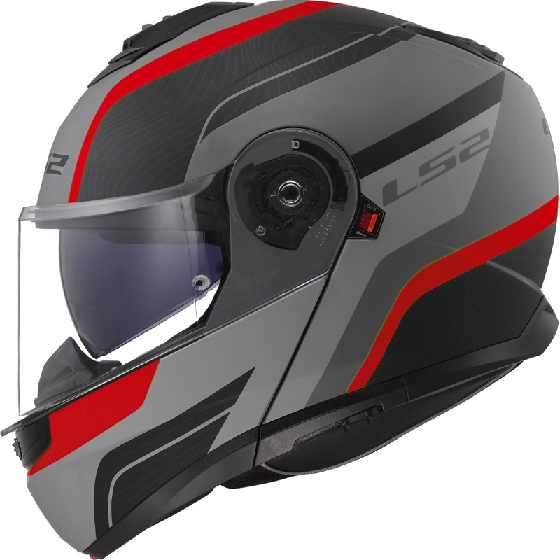 Kaciga na preklop LS2 FF908 Strobe II Monza mat crno-sivo-crvena