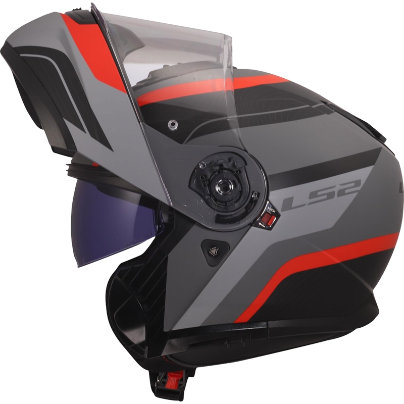 Kaciga na preklop LS2 FF908 Strobe II Monza mat crno-sivo-crvena