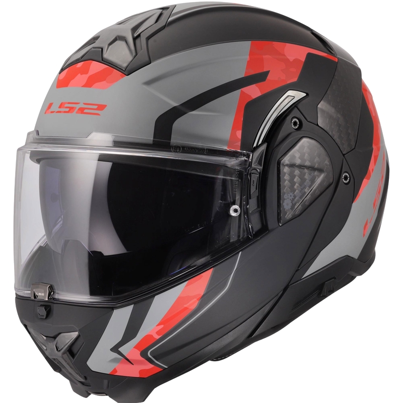 Preklopna motociklistička kaciga LS2 FF910 Advant II Glide mat crno-sivo-crvena