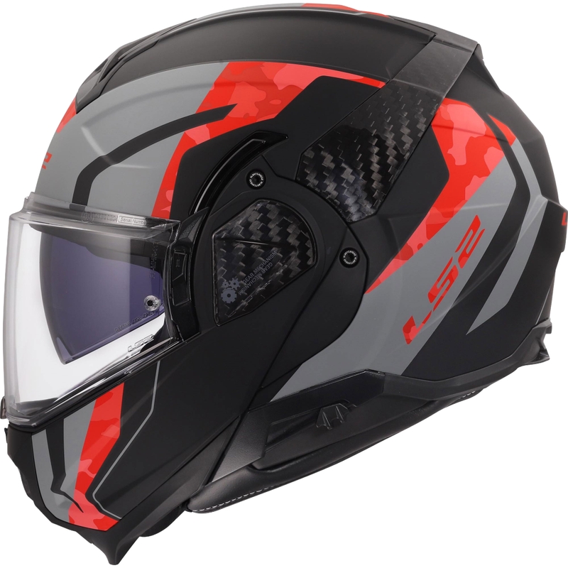 Preklopna motociklistička kaciga LS2 FF910 Advant II Glide mat crno-sivo-crvena