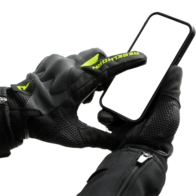 Moto rukavice Rebelhorn Core crno-sivo-fluo žute