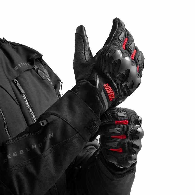 Rebelhorn Defender motociklističke rukavice crno-crvene