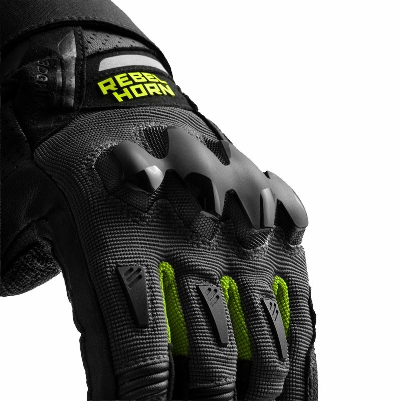 Rebelhorn Defender motociklističke rukavice crno-sive-fluo žute