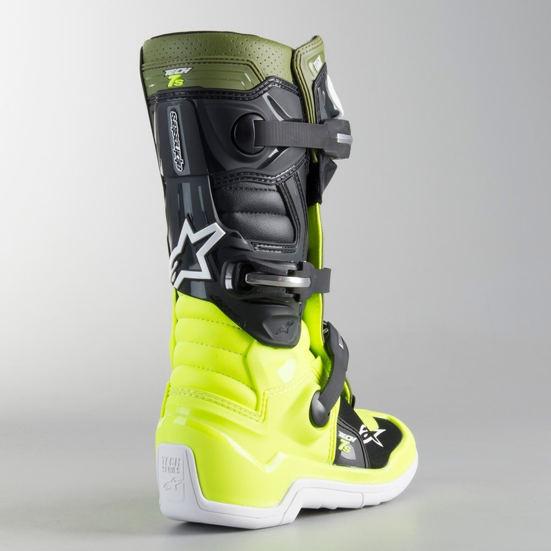 Dječje motorističke čizme Alpinestars Tech 7 S crno-zeleno-fluo žute