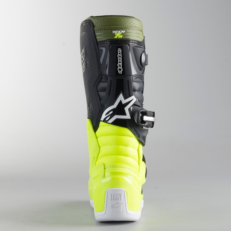Dječje motorističke čizme Alpinestars Tech 7 S crno-zeleno-fluo žute