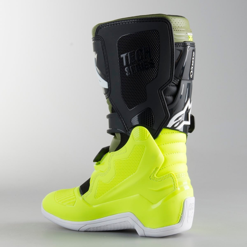 Dječje motorističke čizme Alpinestars Tech 7 S crno-zeleno-fluo žute