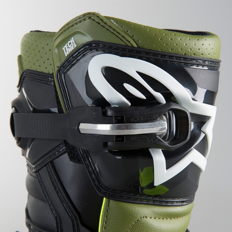 Dječje motorističke čizme Alpinestars Tech 7 S crno-zeleno-fluo žute