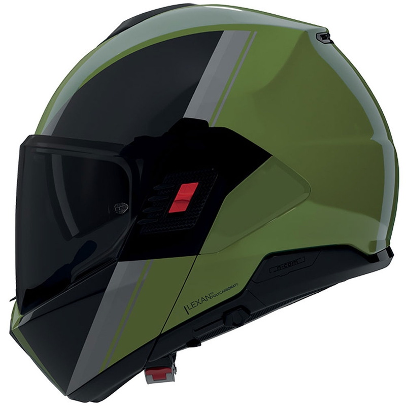 Preklopna motociklistička kaciga Nolan N120-1 Verniciatura Speciale N-COM 354 sjajna zeleno-crno-siva