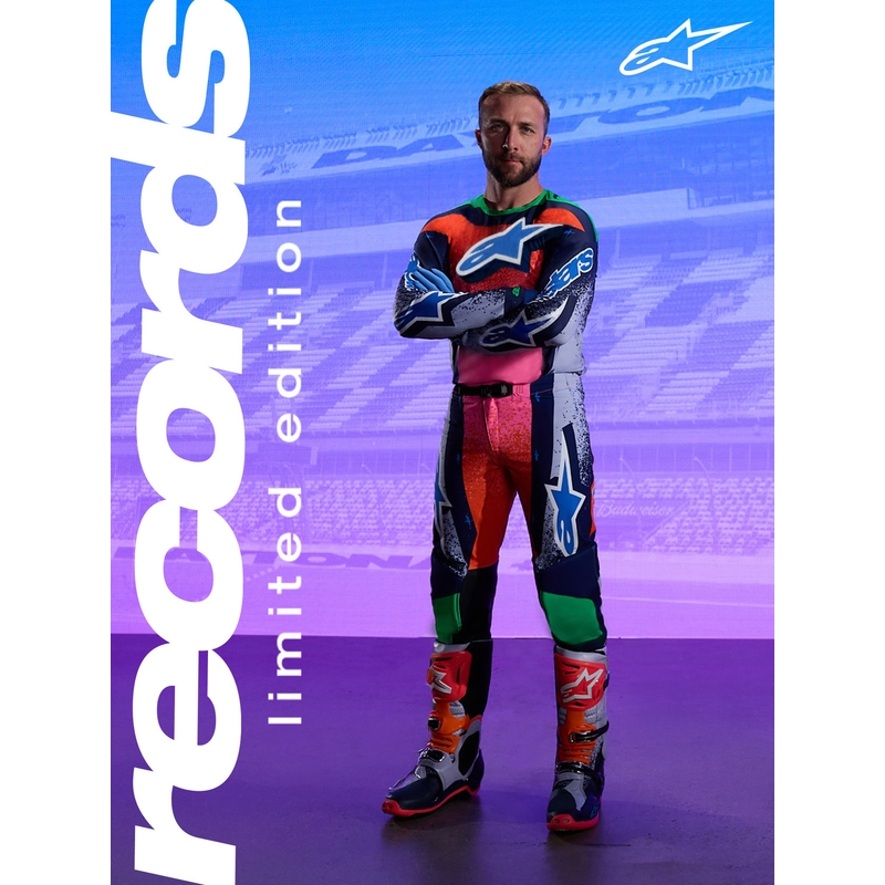 Alpinestars Supertech Limited Edition Records motokros hlače sive boje
