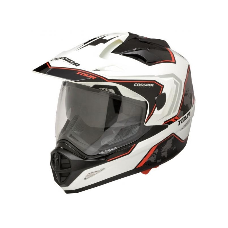 Enduro kaciga Cassida Tour Globe bijelo-crno-crvena