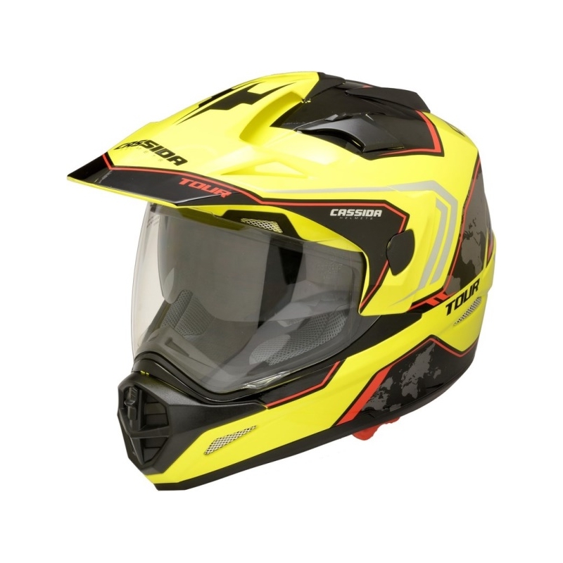 Enduro kaciga Cassida Tour Globe crno-fluo žuto-crvena rasprodaja
