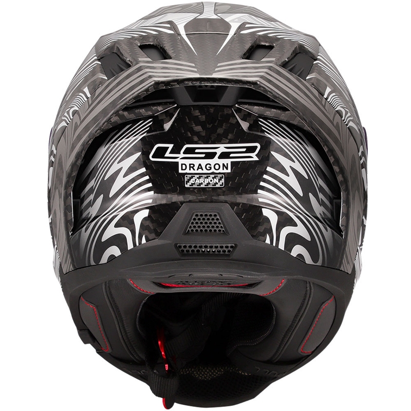 LS2 FF807 Dragon Carbon Enthum kaciga za motocikle s punim licem, sjajno srebrna