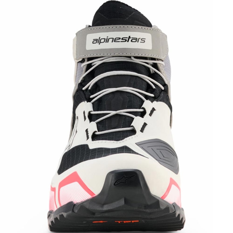 Alpinestars Stella CR-X Drystar Ženske motociklističke čizme Bijele-Svijetlosive-Crne-Fluorescentno Ružičaste