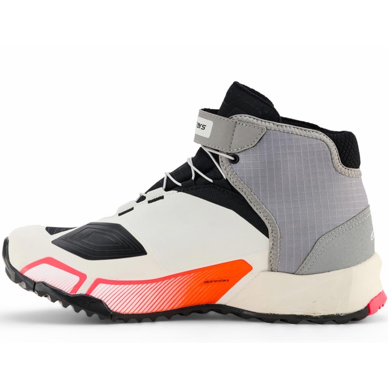Alpinestars Stella CR-X Drystar Ženske motociklističke čizme Bijele-Svijetlosive-Crne-Fluorescentno Ružičaste