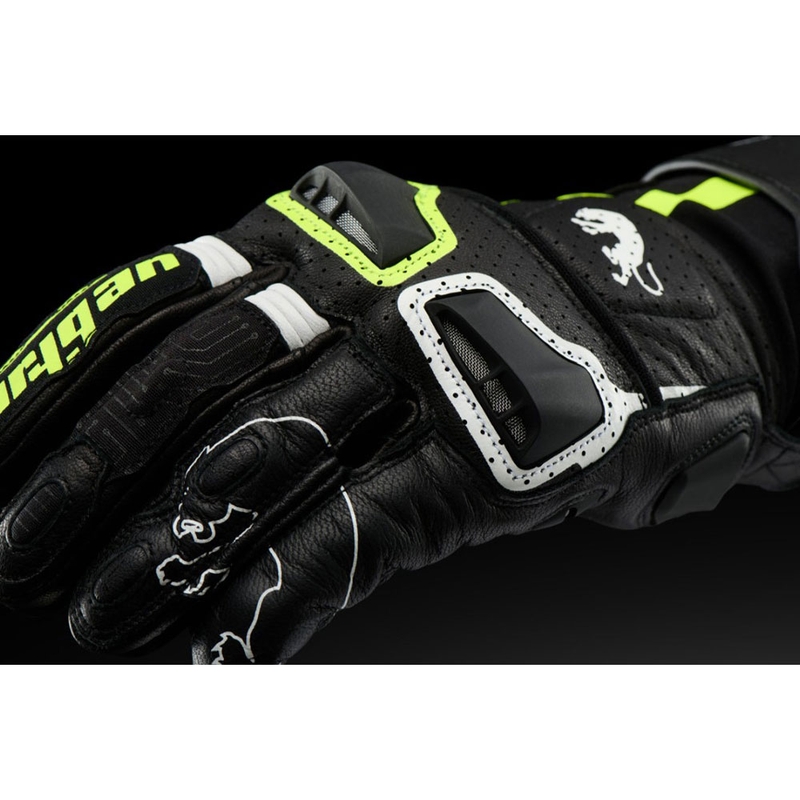 Furygan STYG 15 Ventilirane motociklističke rukavice crno-bijelo-fluo žuto