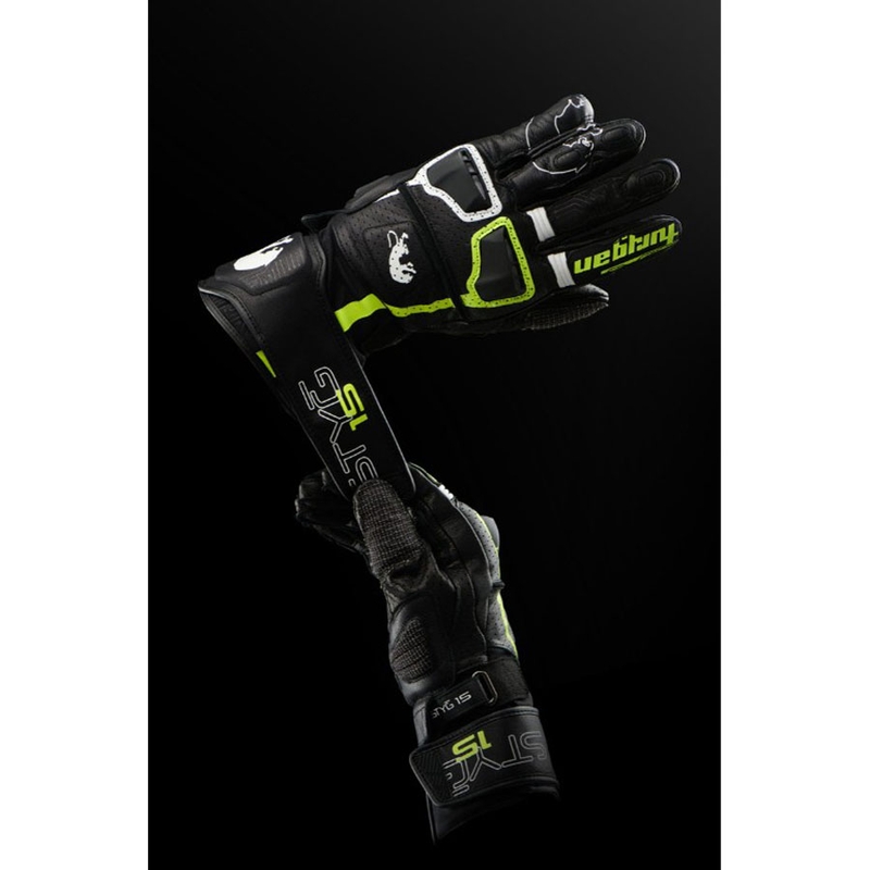 Furygan STYG 15 Ventilirane motociklističke rukavice crno-bijelo-fluo žuto