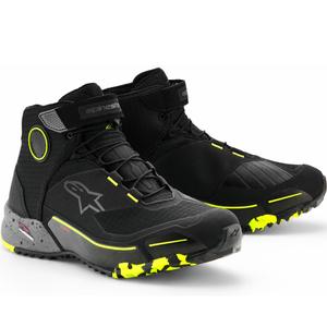Alpinestars CR-X Drystar motociklističke čizme crno-tamno sive-fluo žute