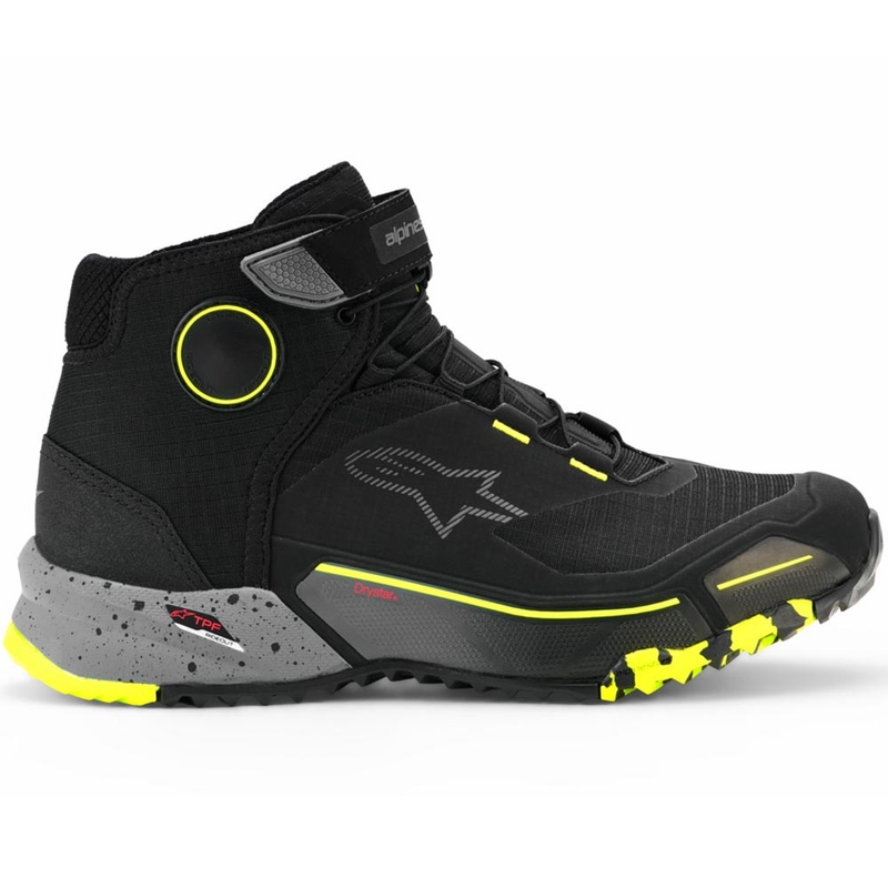 Alpinestars CR-X Drystar motociklističke čizme crno-tamno sive-fluo žute