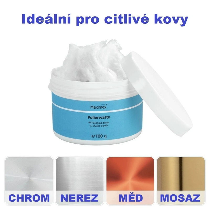 Vata za čišćenje i poliranje kroma i metala Maximex 100 g