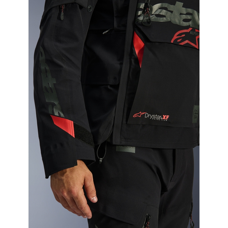 Alpinestars Halo PRO Drystar XF motociklistička jakna crno-tamnosivo-crvena