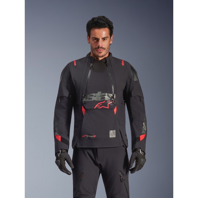 Alpinestars Halo PRO Drystar XF motociklistička jakna crno-tamnosivo-crvena