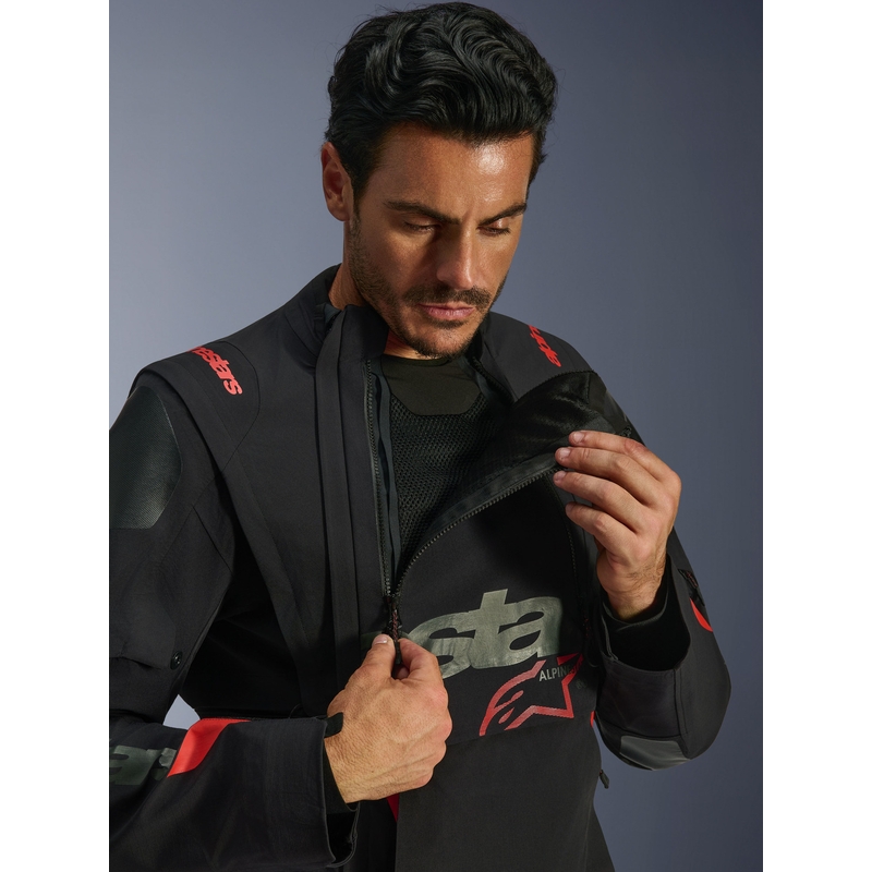 Alpinestars Halo PRO Drystar XF motociklistička jakna crno-tamnosivo-crvena