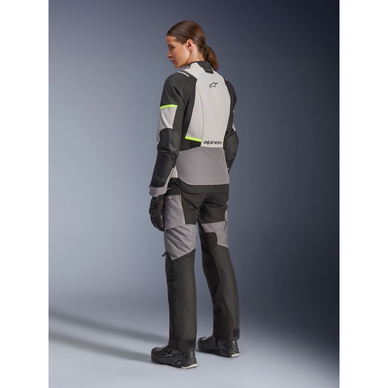 Alpinestars Stella Andes V4 Drystar Ženska motociklistička jakna tamno siva-svijetlosiva-crna-fluo žuta