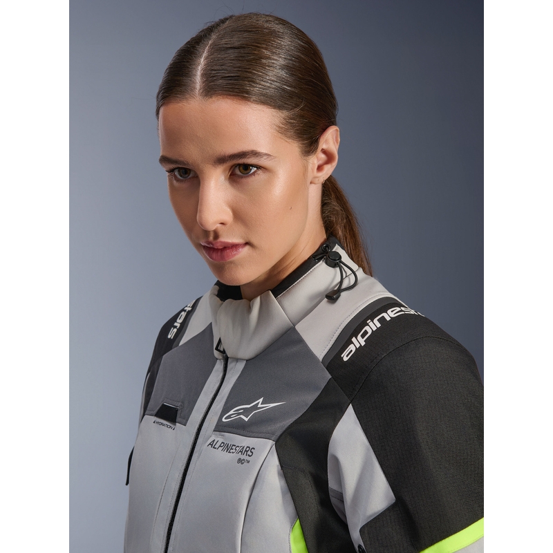 Alpinestars Stella Andes V4 Drystar Ženska motociklistička jakna tamno siva-svijetlosiva-crna-fluo žuta