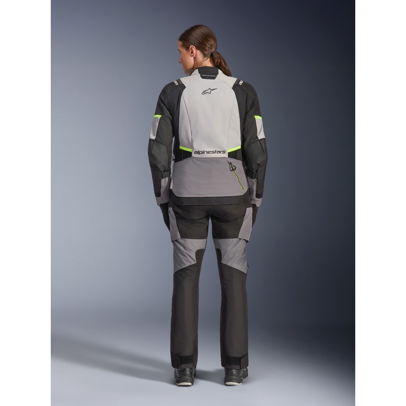 Alpinestars Stella Andes V4 Drystar Ženska motociklistička jakna tamno siva-svijetlosiva-crna-fluo žuta
