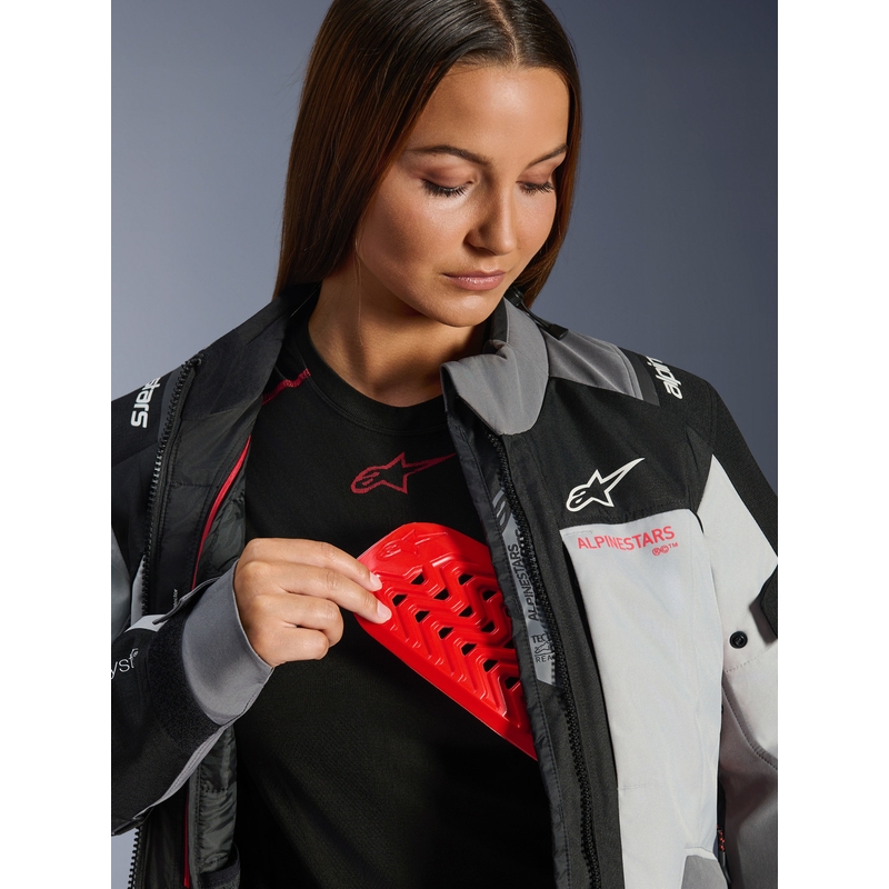 Alpinestars Stella Andes V4 Drystar Ženska motociklistička jakna tamno siva-svijetlosiva-crno-crvena