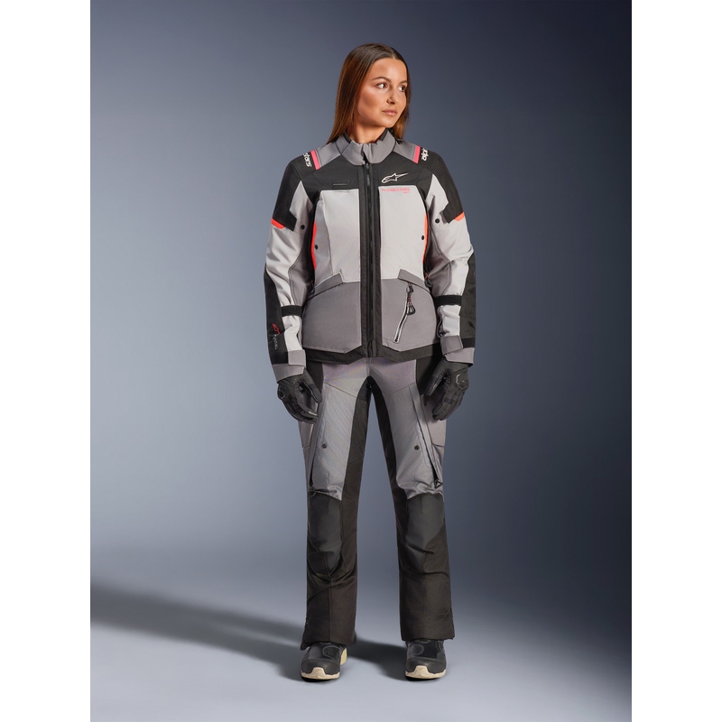 Alpinestars Stella Andes V4 Drystar Ženska motociklistička jakna tamno siva-svijetlosiva-crno-crvena