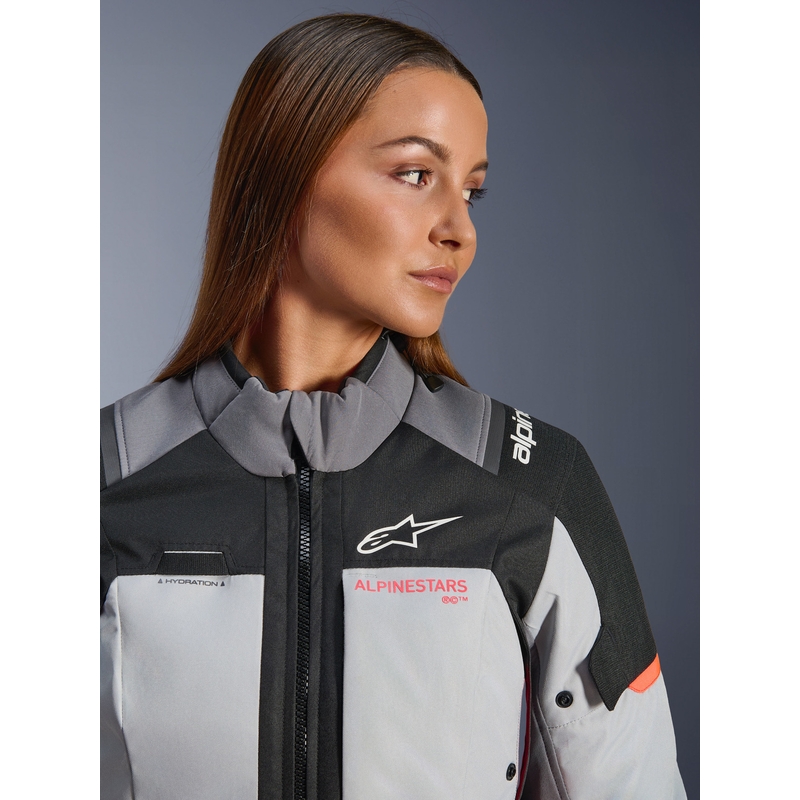 Alpinestars Stella Andes V4 Drystar Ženska motociklistička jakna tamno siva-svijetlosiva-crno-crvena