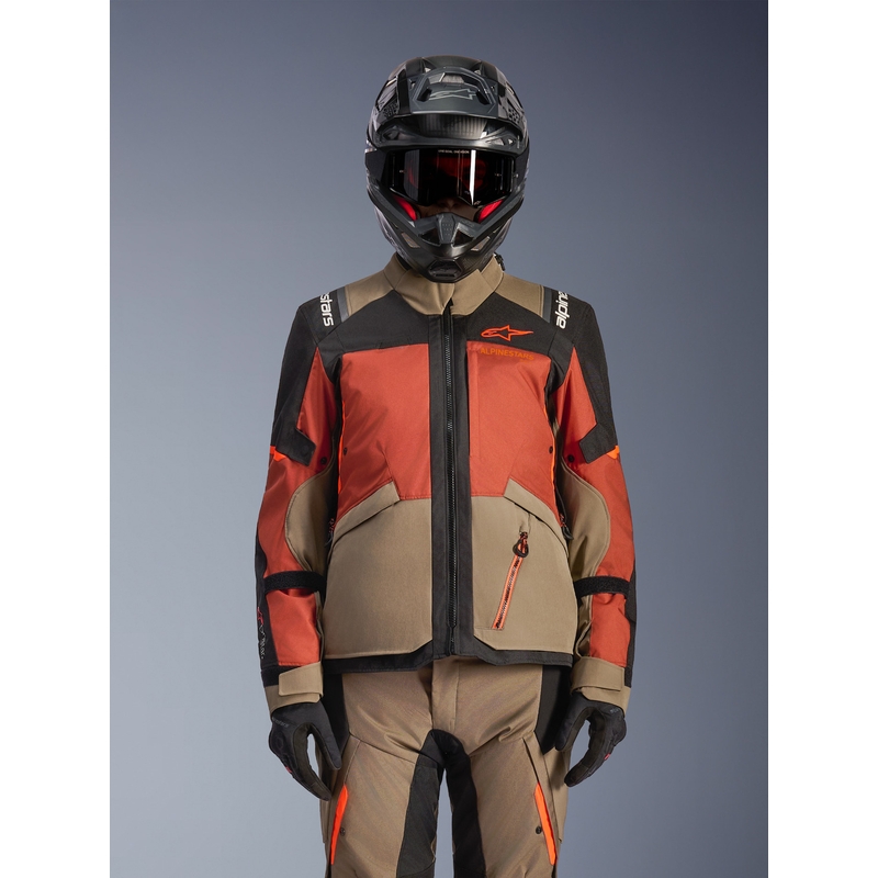 Alpinestars Andes V4 Drystar motociklistička jakna svijetlosmeđa-tamnonarančasta-crna