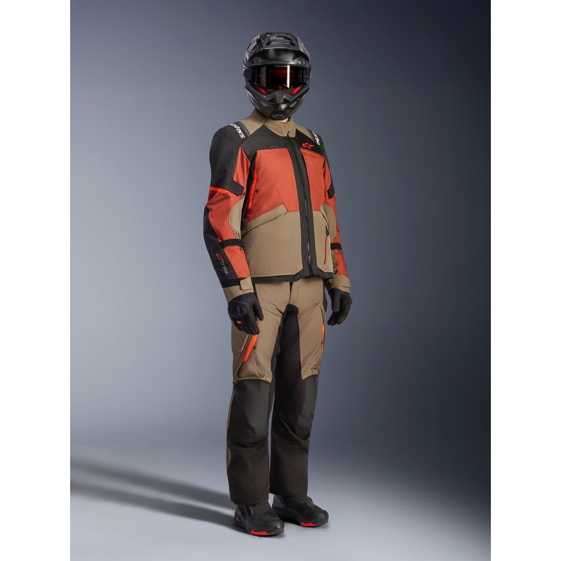 Alpinestars Andes V4 Drystar motociklistička jakna svijetlosmeđa-tamnonarančasta-crna