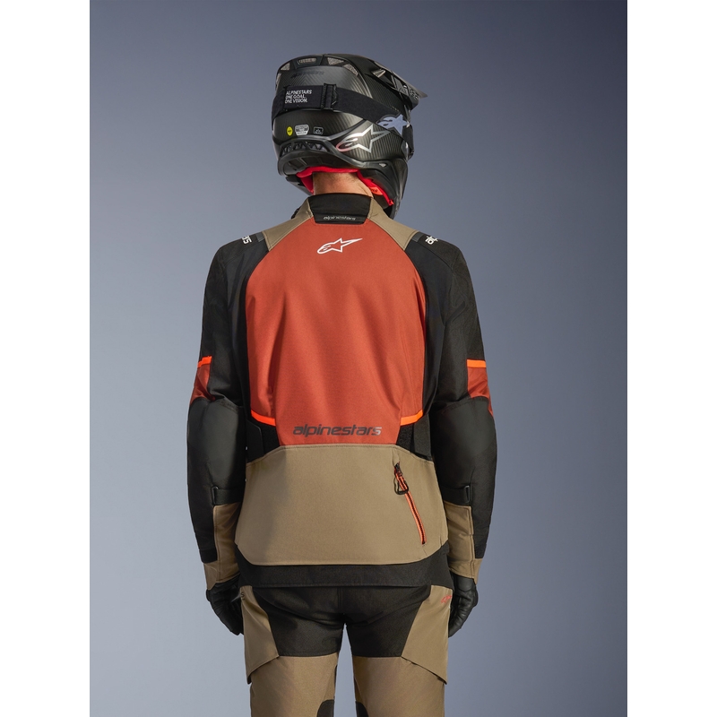 Alpinestars Andes V4 Drystar motociklistička jakna svijetlosmeđa-tamnonarančasta-crna