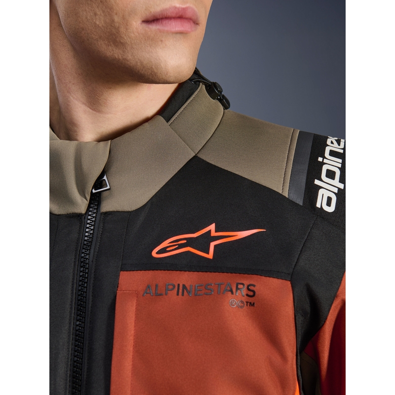 Alpinestars Andes V4 Drystar motociklistička jakna svijetlosmeđa-tamnonarančasta-crna
