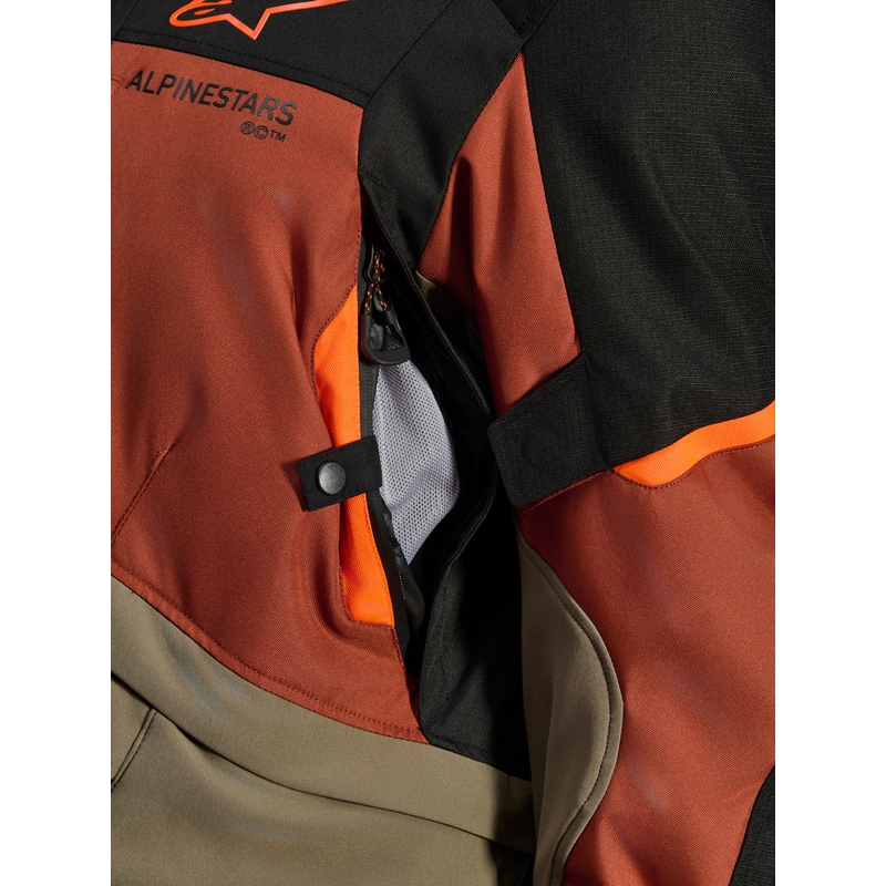 Alpinestars Andes V4 Drystar motociklistička jakna svijetlosmeđa-tamnonarančasta-crna