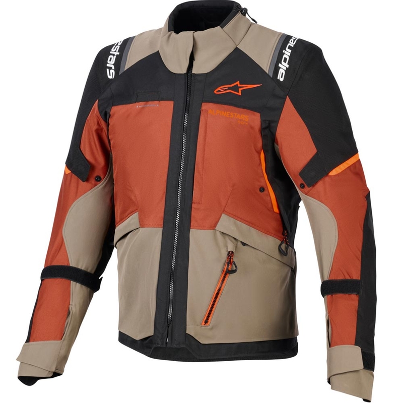 Alpinestars Andes V4 Drystar motociklistička jakna svijetlosmeđa-tamnonarančasta-crna