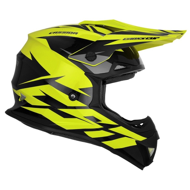 Motocross kaciga Cassida Cross Cup Two crno-siva-fluo žuta