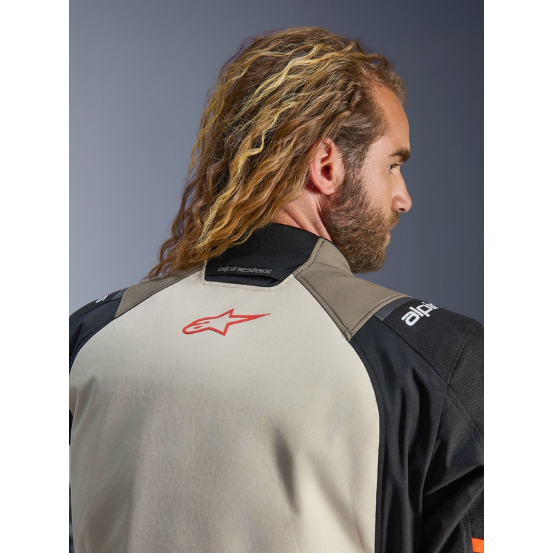 Alpinestars Andes V4 Drystar motociklistička jakna krem-svijetlosmeđa-crna-fluo narančasta
