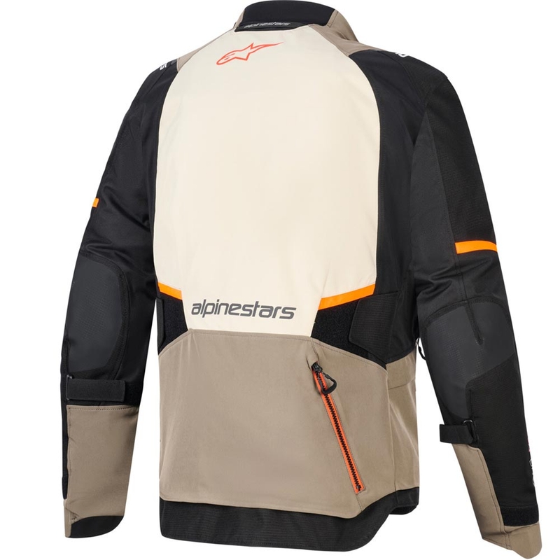 Alpinestars Andes V4 Drystar motociklistička jakna krem-svijetlosmeđa-crna-fluo narančasta