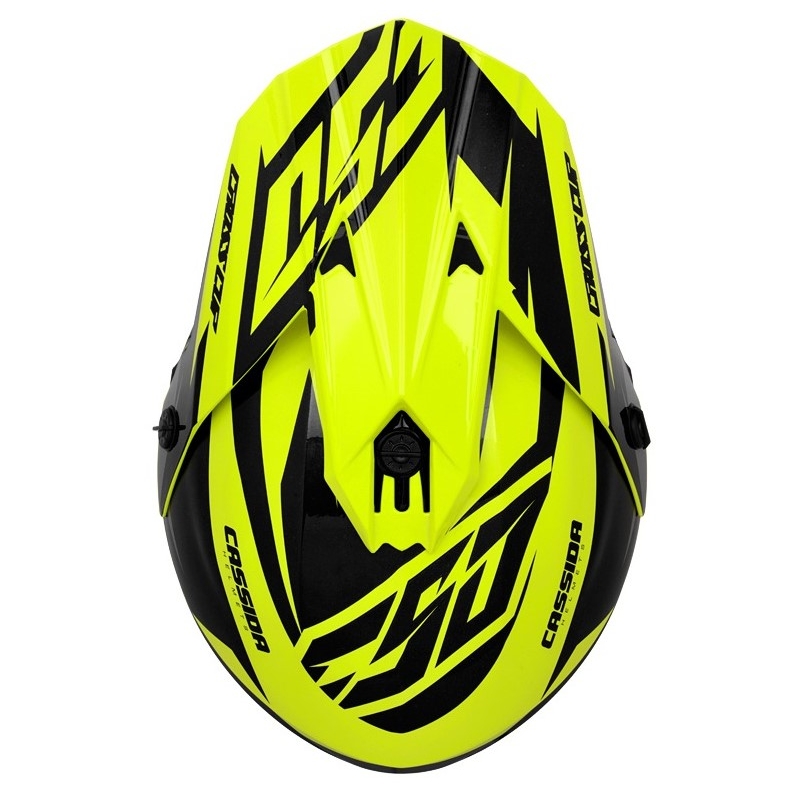 Motocross kaciga Cassida Cross Cup Two crno-siva-fluo žuta