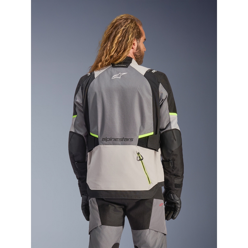 Alpinestars Andes V4 Drystar motociklistička jakna tamno siva-svijetlosiva-crna-fluo žuta