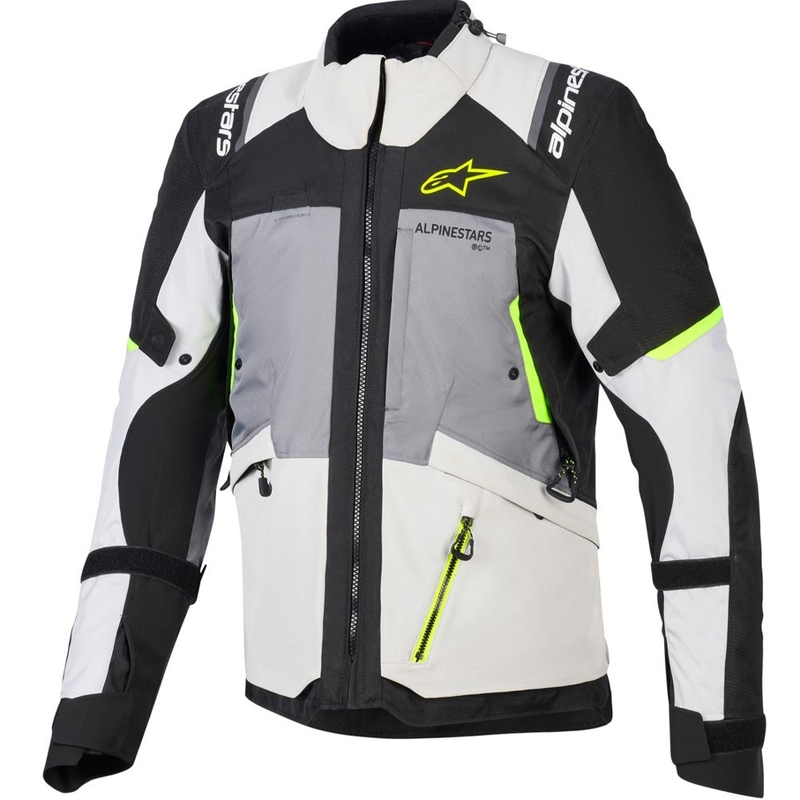Alpinestars Andes V4 Drystar motociklistička jakna tamno siva-svijetlosiva-crna-fluo žuta