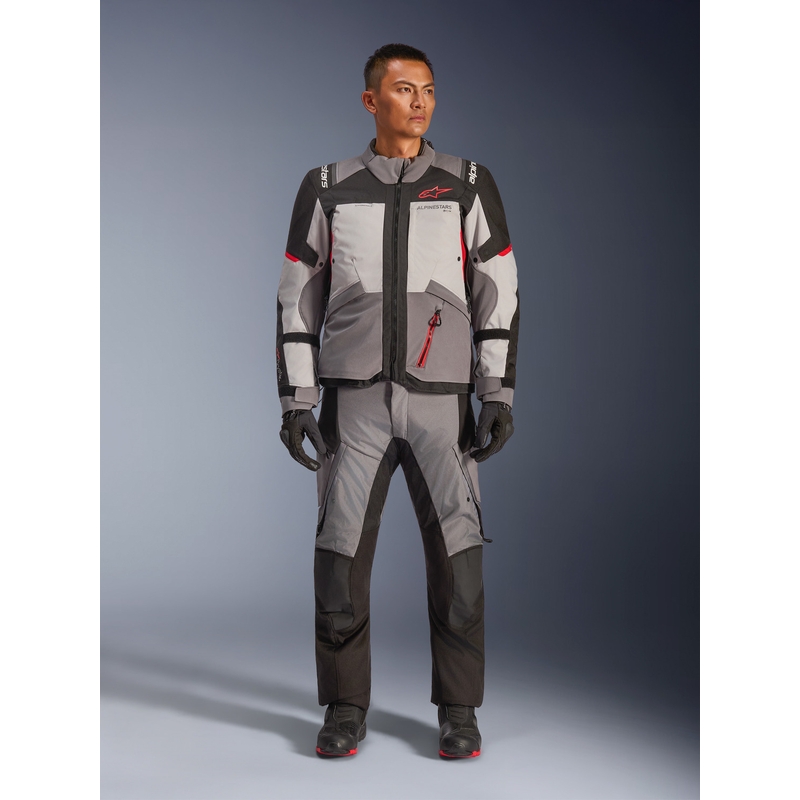 Alpinestars Andes V4 Drystar motociklistička jakna tamno siva-svijetlosiva-crno-crvena