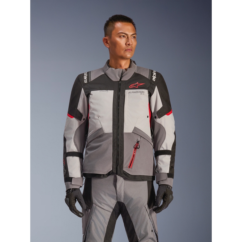 Alpinestars Andes V4 Drystar motociklistička jakna tamno siva-svijetlosiva-crno-crvena
