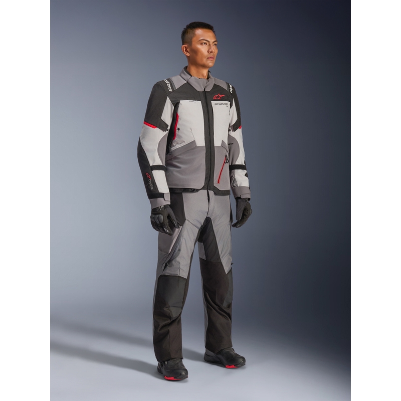 Alpinestars Andes V4 Drystar motociklistička jakna tamno siva-svijetlosiva-crno-crvena