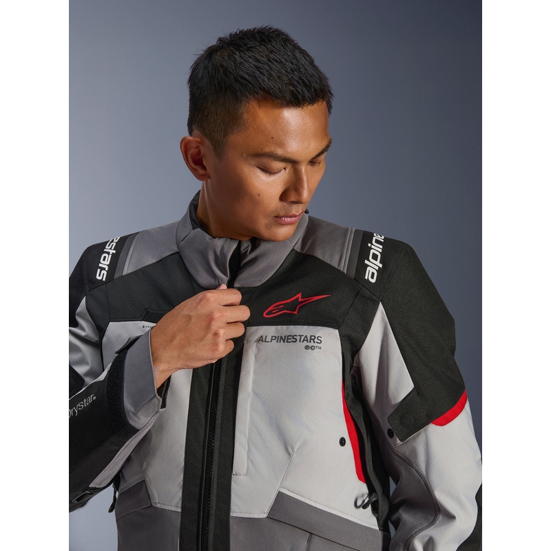 Alpinestars Andes V4 Drystar motociklistička jakna tamno siva-svijetlosiva-crno-crvena
