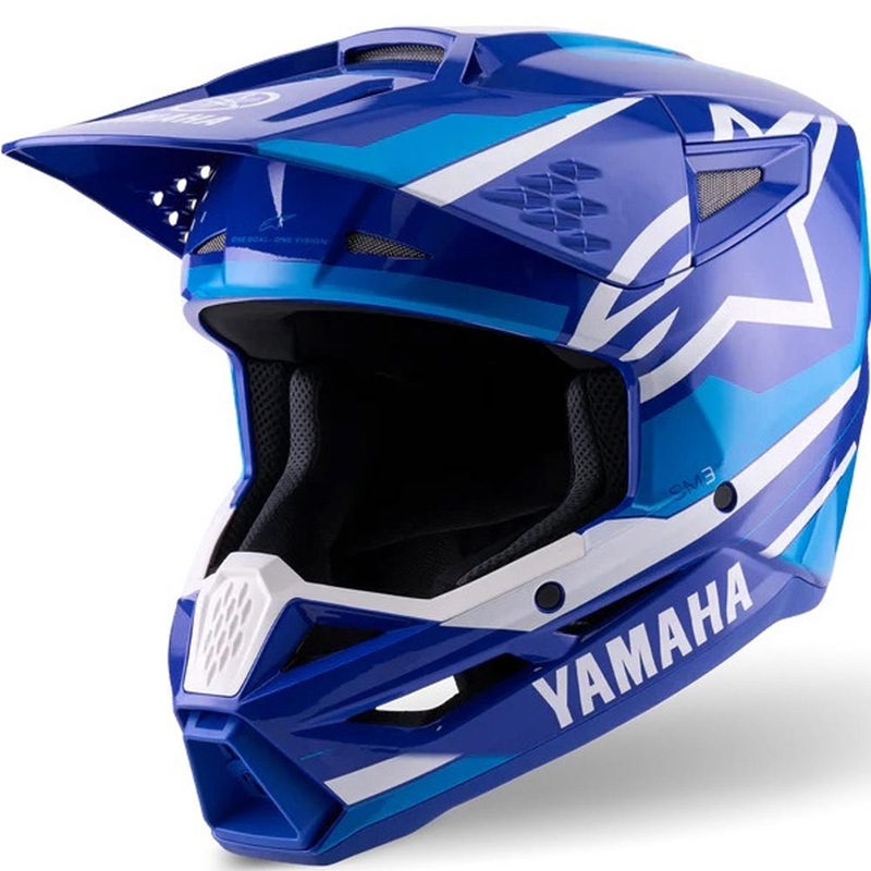 Dječja motokros kaciga Alpinestars S-M3 YAMAHA kolekcija plavo-bijela
